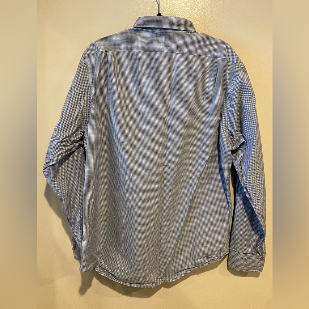 Polo Ralph Lauren Mens Custom Fit Blue Gingham Plaid 17.5 36-37 Dress Shirt Pony - Picture 3 of 9